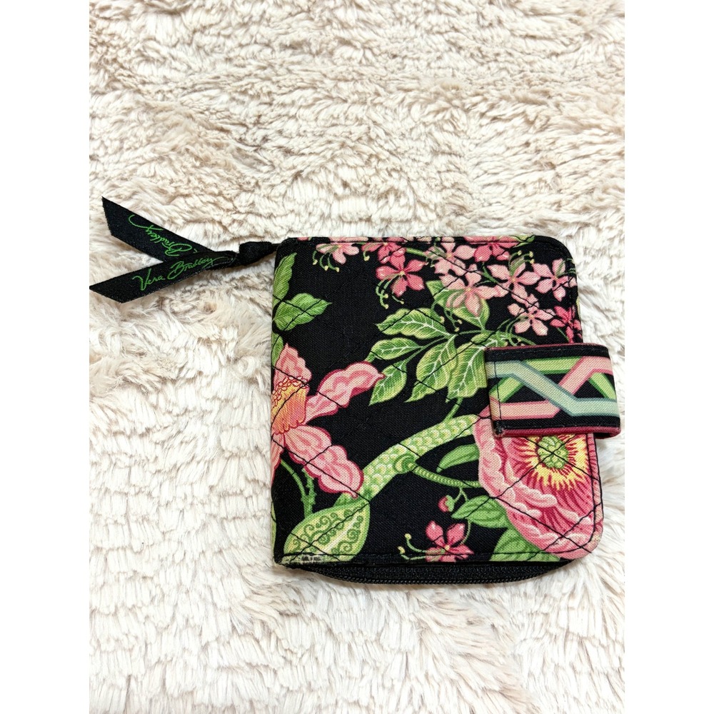 Vera Bradley Rare Night and Day Quilted Bifold Wallet Floral Cottagecore Preppy